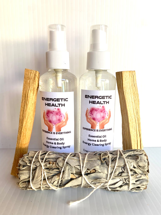 Essential Oil, Home & Body Energy Clearing Spray 100ml Bundle & Smoke Smudging Bundle